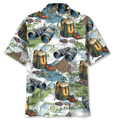 Hiking Mountain Backpack Binoculars Hawaiian Shirt - M - hawaiian shirt