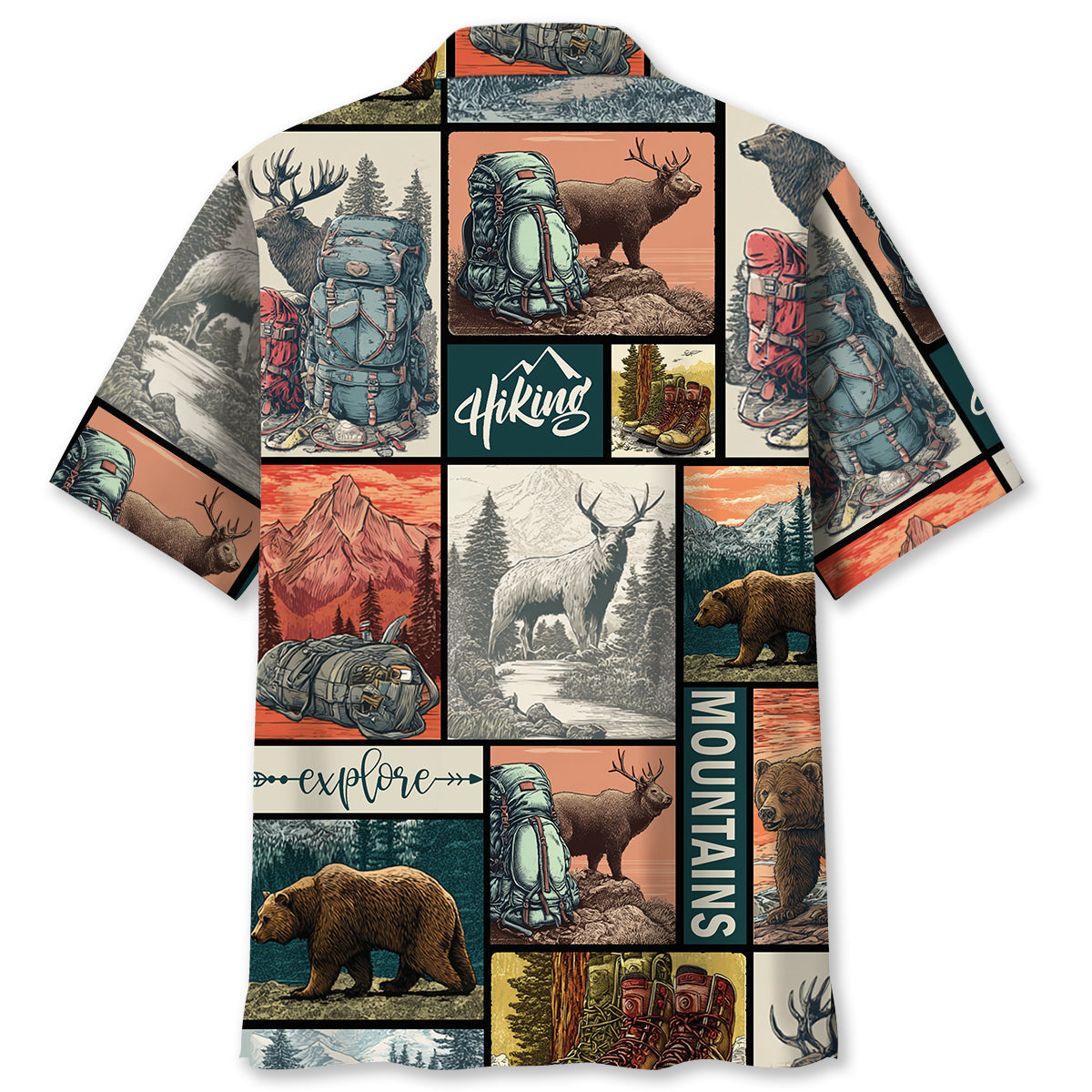 Hiking on Top of Mountains Hawaiian Shirt - M - hawaiian shirt