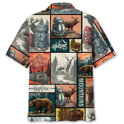Hiking on Top of Mountains Hawaiian Shirt - M - hawaiian shirt