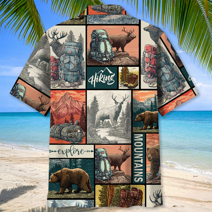 Hiking on Top of Mountains Hawaiian Shirt - XL - hawaiian shirt