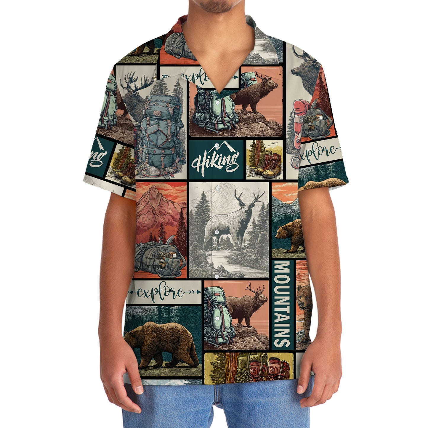 Hiking on Top of Mountains Hawaiian Shirt - 2XL - hawaiian shirt