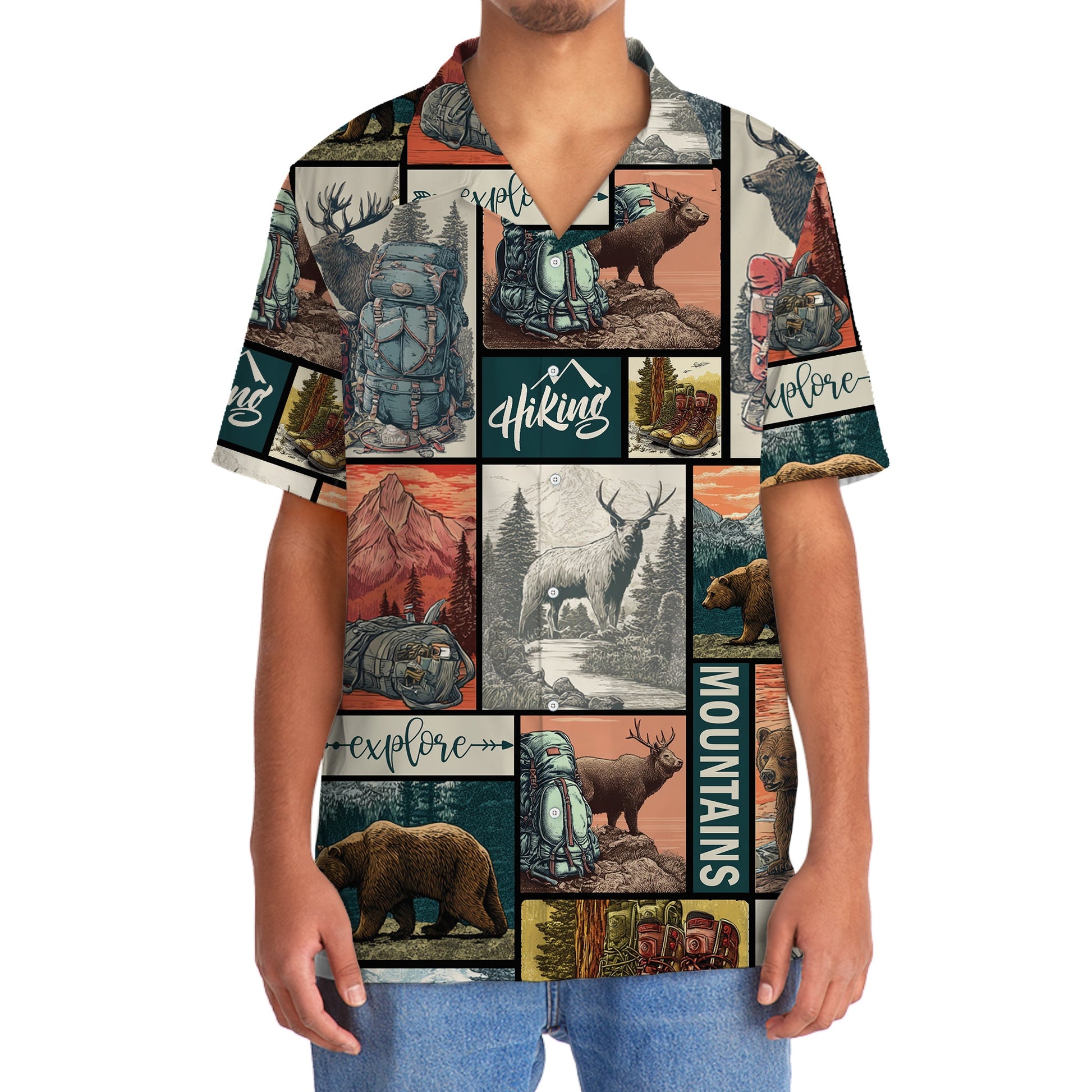 Hiking on Top of Mountains Hawaiian Shirt - 2XL - hawaiian shirt