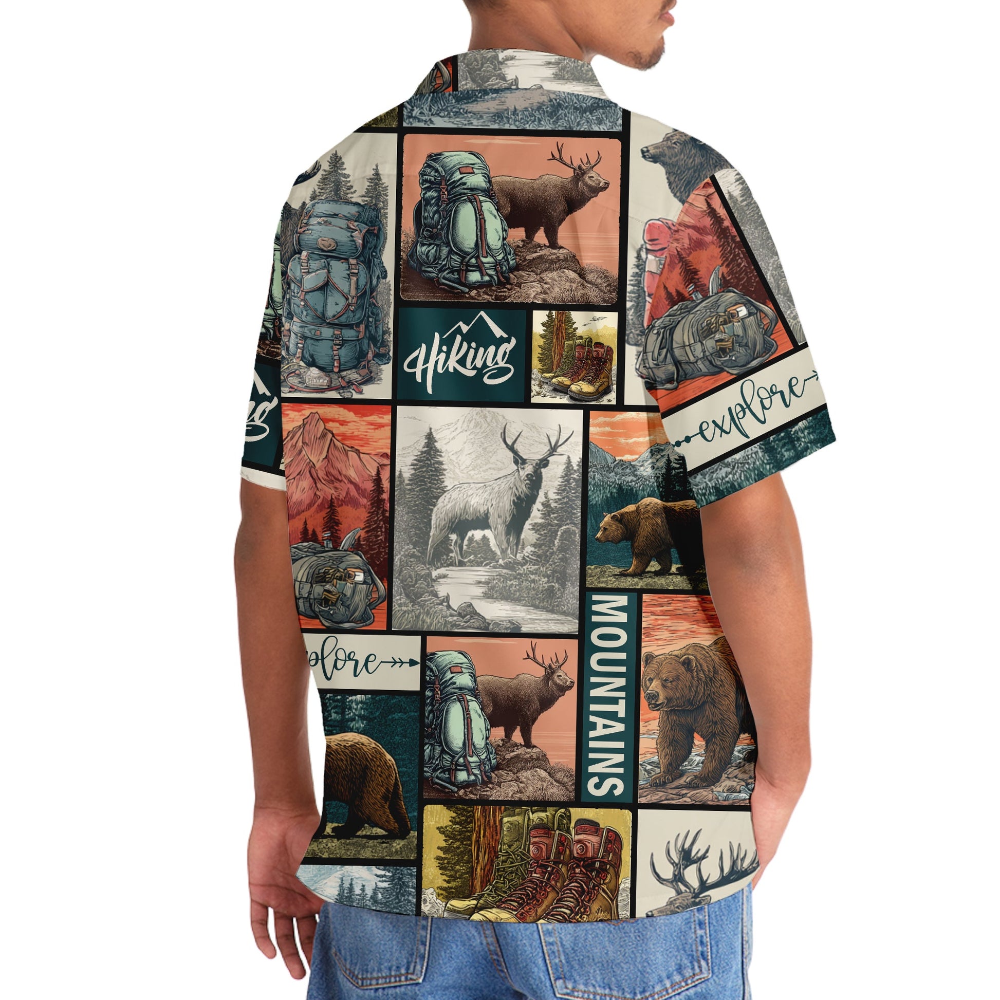 Hiking on Top of Mountains Hawaiian Shirt - 3XL - hawaiian shirt