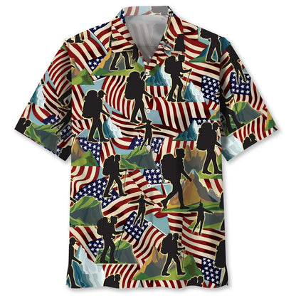 Hiking Usa Hawaiian Shirt