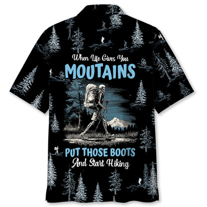 Hiking When Life Gives You Mountains Hawaiian Shir - M - hawaiian shirt