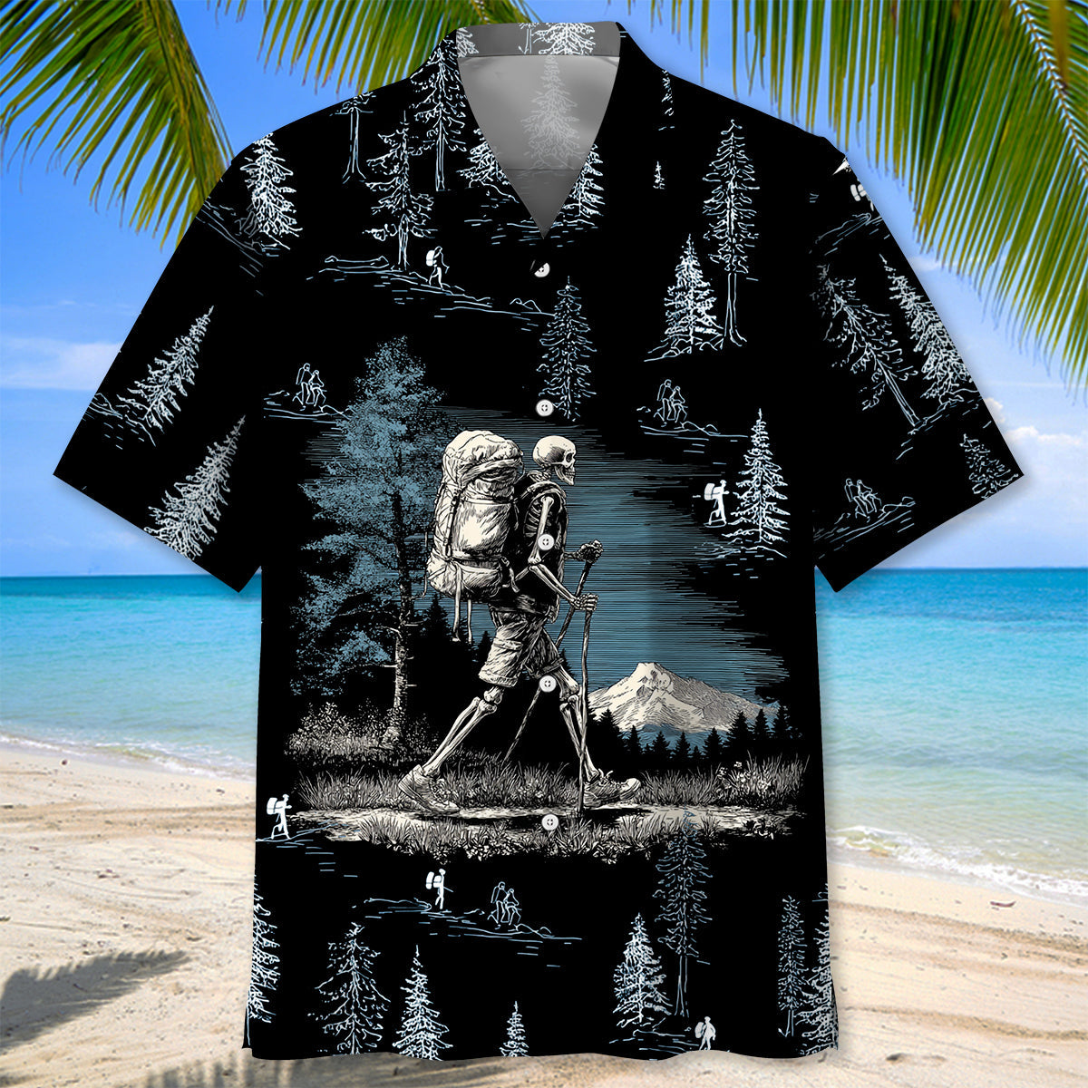 Hiking When Life Gives You Mountains Hawaiian Shir - L - hawaiian shirt