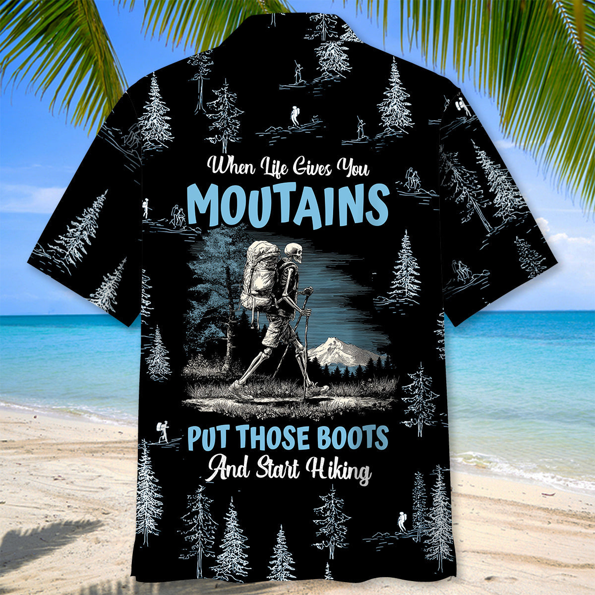 Hiking When Life Gives You Mountains Hawaiian Shir - XL - hawaiian shirt