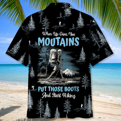 Hiking When Life Gives You Mountains Hawaiian Shir - XL - hawaiian shirt