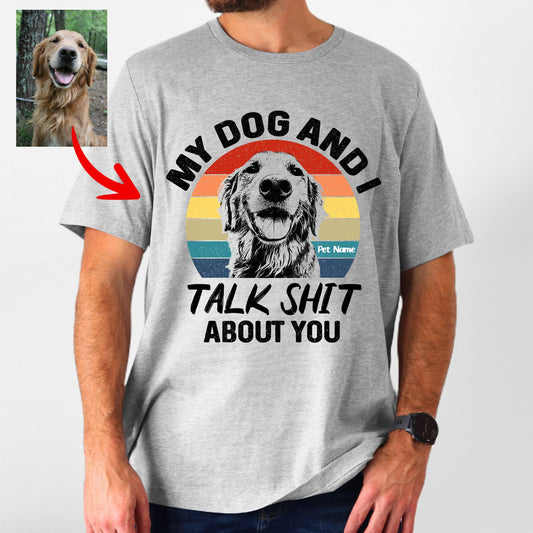 Hilarious Personalized Dog T-Shirt for Dog Dad, custom pet portrait gift for pet lovers