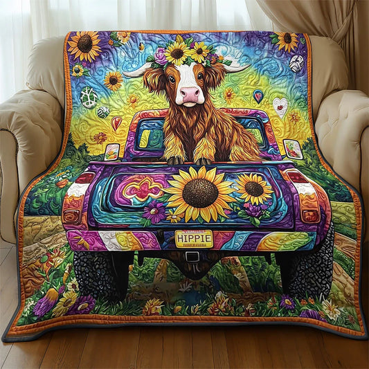 Hippie Cow Quilt Blanket