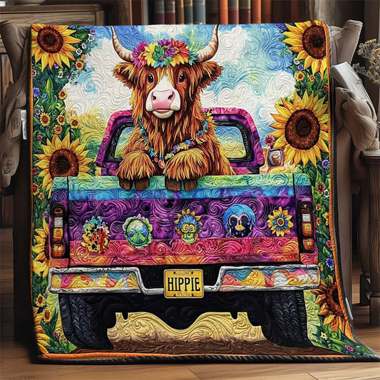Hippie Cow Quilt Blanket