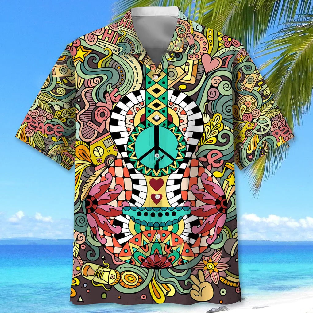 Hippie Guitar Hawaii Shirt