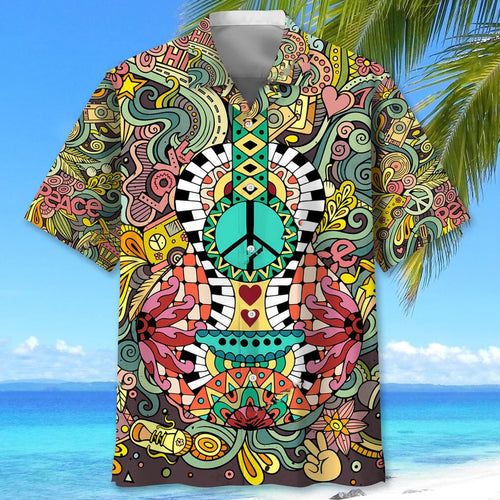 Hippie Guitar Hawaii Shirt