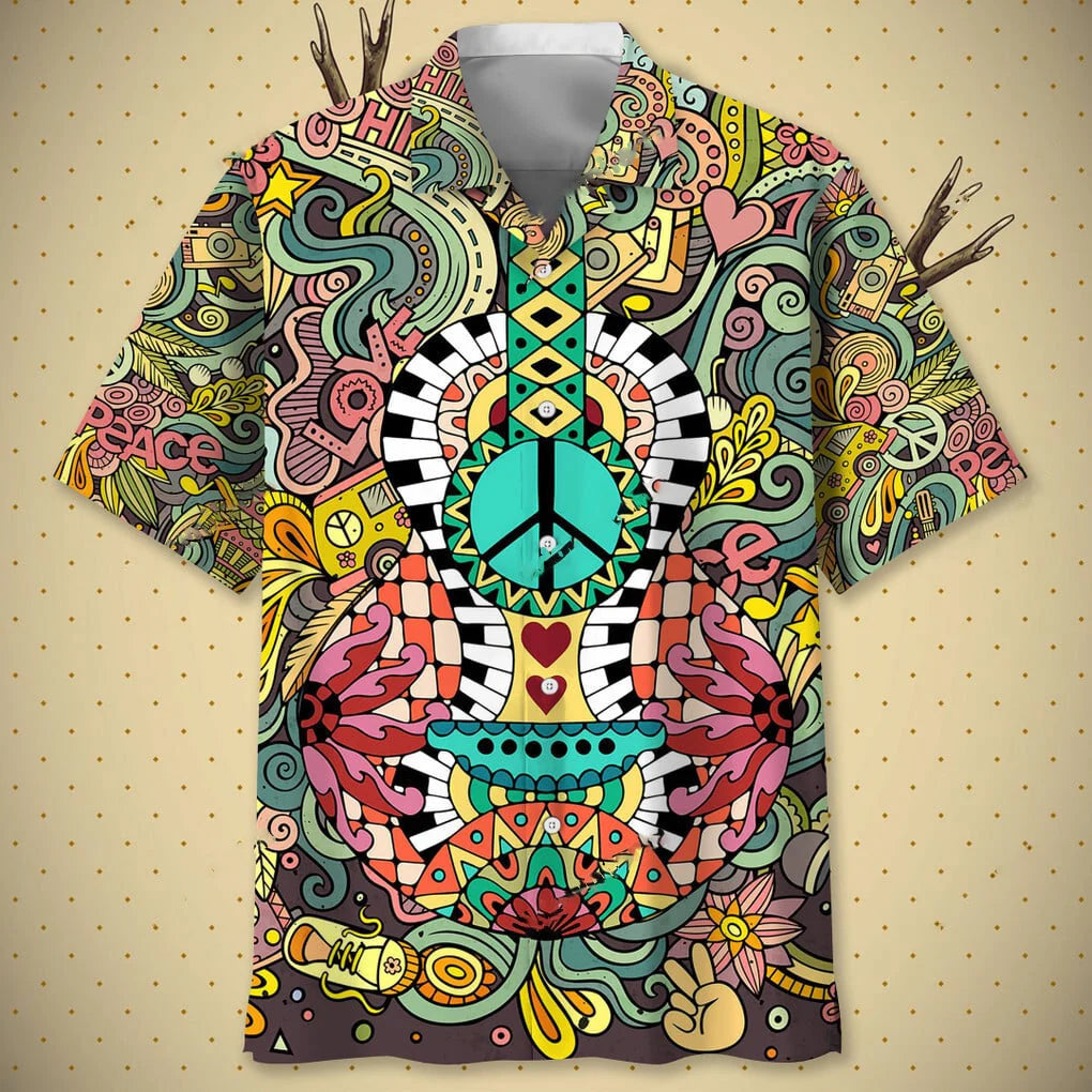 Hippie Guitar Hawaii Shirt
