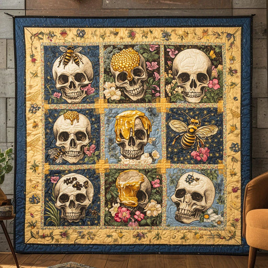 Hive Mind Skull Quilt Blanket