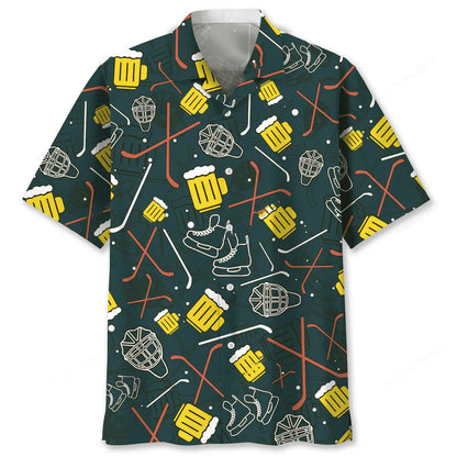 Hockey Beer Hawaiian Shirt