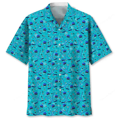 Hockey Blue Beach Hawaiian Shirt