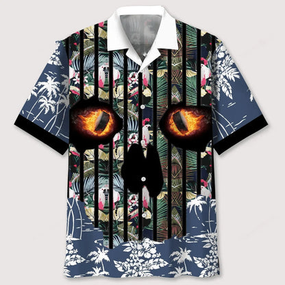 Hockey Flower Skull Hawaiian Shirt