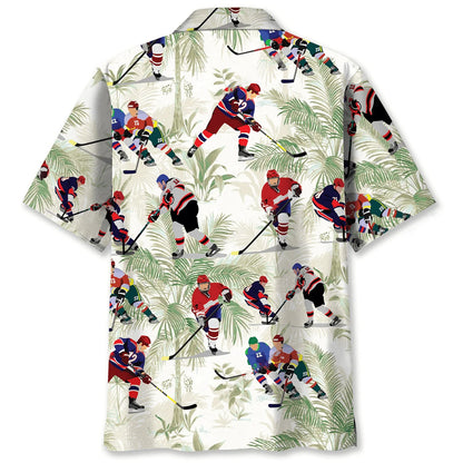 Hockey Palm Tree Hawaiian Shirt