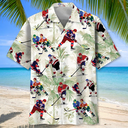 Hockey Palm Tree Hawaiian Shirt