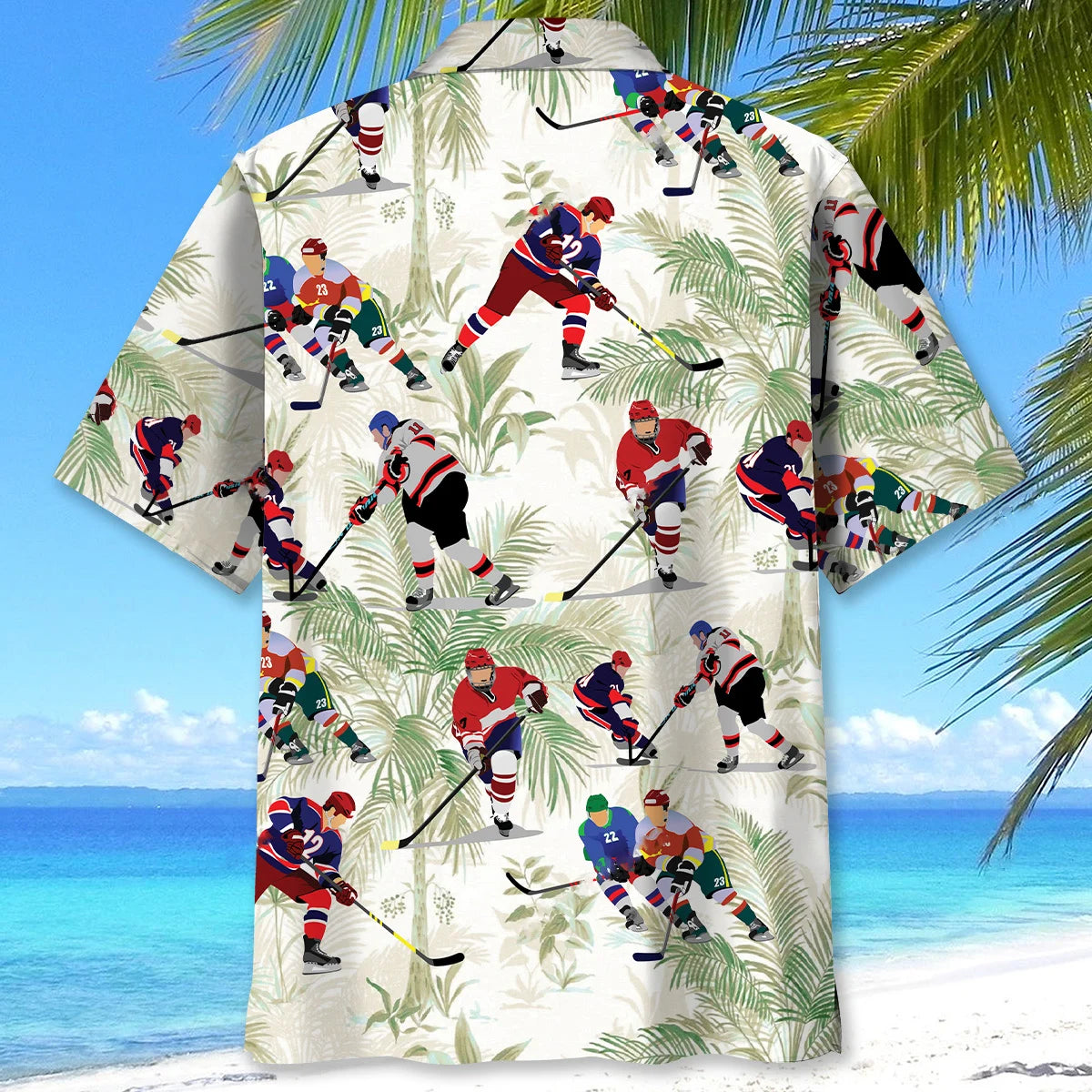 Hockey Palm Tree Hawaiian Shirt