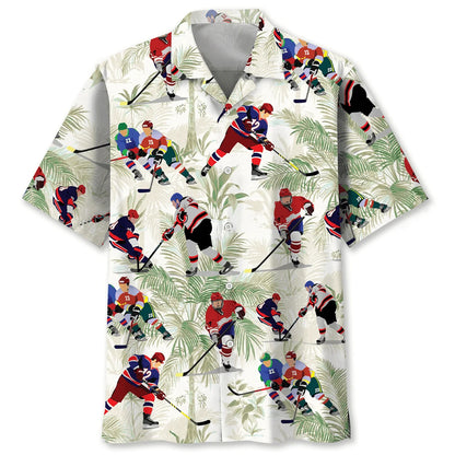Hockey Palm Tree Hawaiian Shirt