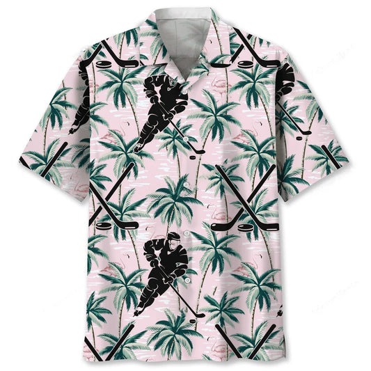 Hockey Tropical Pink Hawaiian Shirt - S - hawaiian shirt