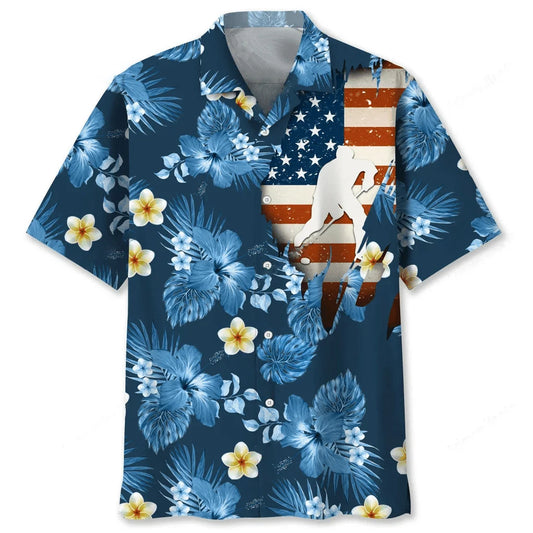 Hockey Usa Tropical Hawaiian Shirt - S - hawaiian shirt