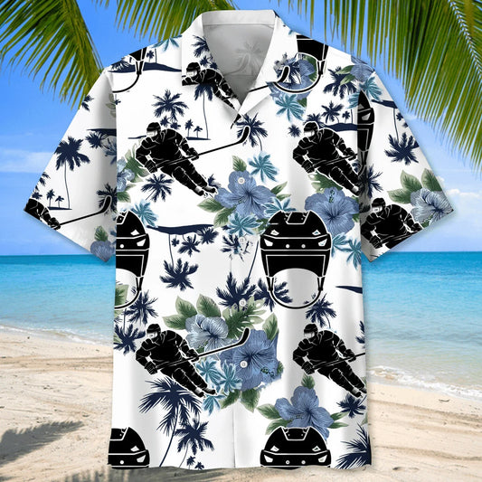 Hockey White Nature Hawaiian Shirt - S - hawaiian shirt