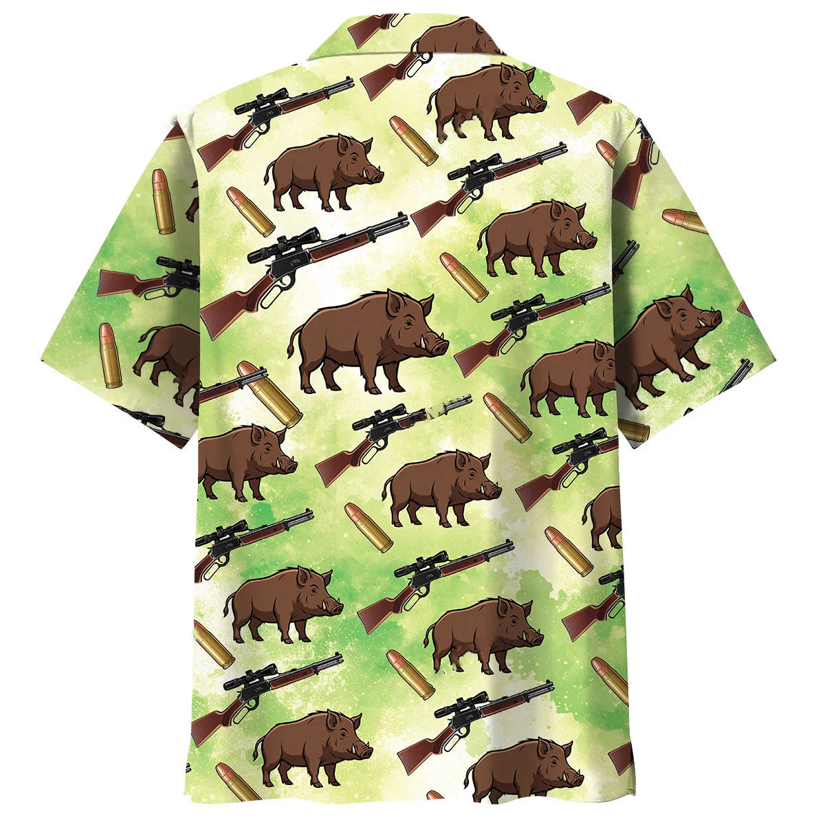 Hog Hunting Green Hawaiian Shirt