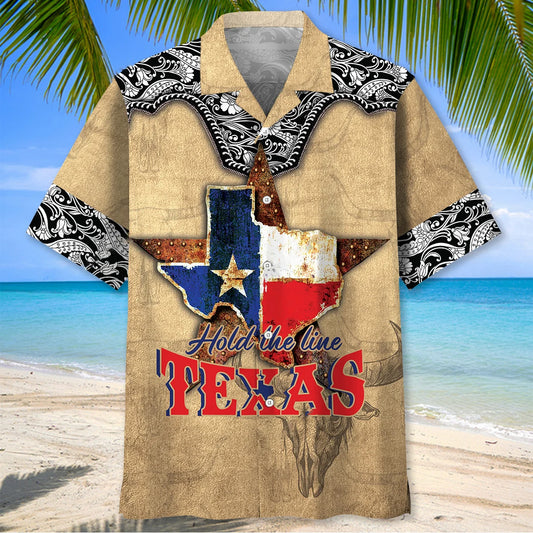 Hold the Line Texas Hawaiian Shirt - S - hawaiian shirt