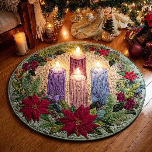 Holiday Advent Harmony Quilted Round Mat