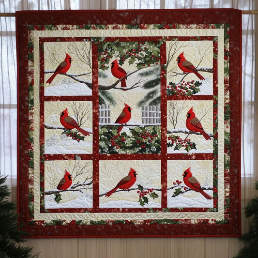Holiday Cardinals Quilt Blanket