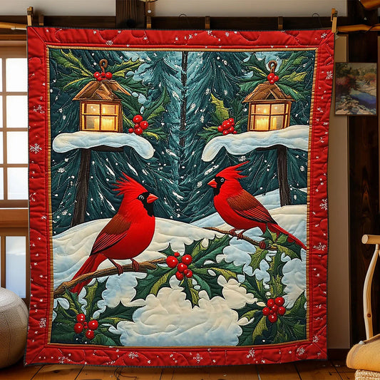 Holiday Cardinals Quilt Blanket