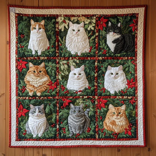 Holiday Cat Quilt Blanket