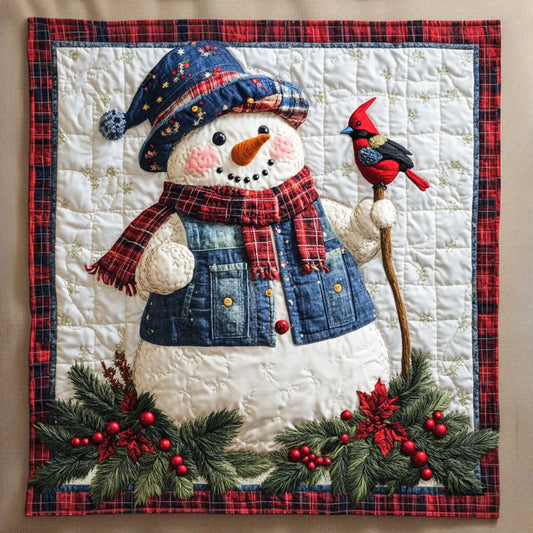 Holiday Cheer Snowman Quilt Blanket