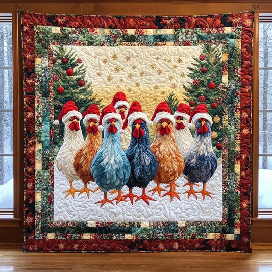 Holiday Chicken Quilt Blanket