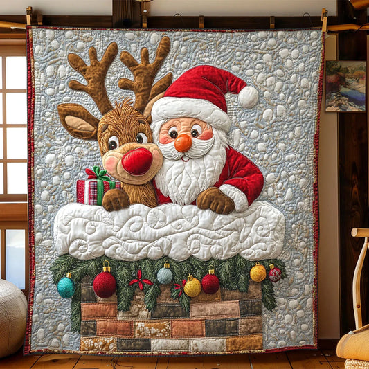 Holiday Chimney Santa Quilt Blanket