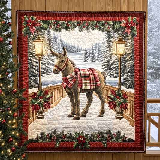 Holiday Donkey Quilt Blanket