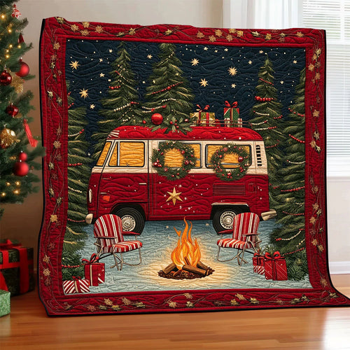 Holiday Fire Quilt Blanket