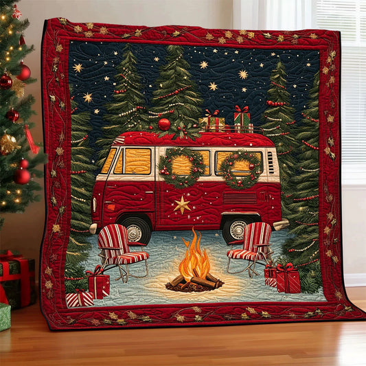 Holiday Fire Quilt Blanket