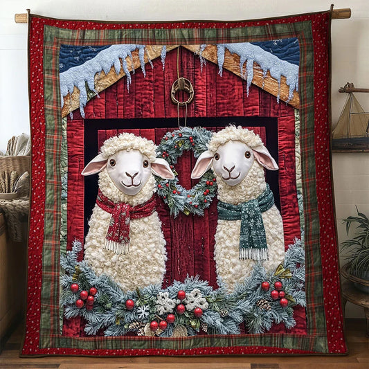 Holiday Flock Sheep Quilt Blanket
