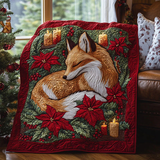 Holiday Fox Quilt Blanket