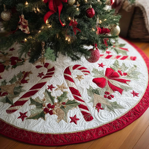 Holiday Glow Christmas Quilted Tree Skirt