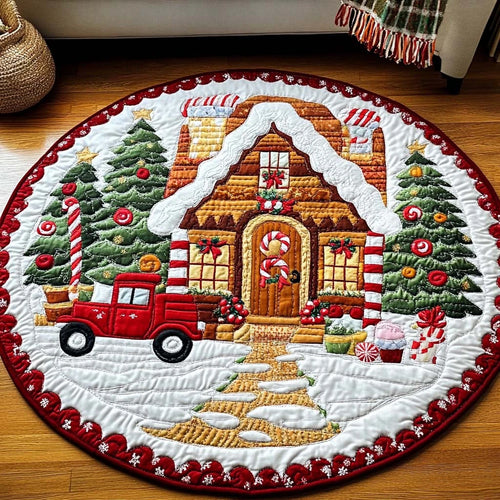 Holiday Hearth Quilted Round Mat