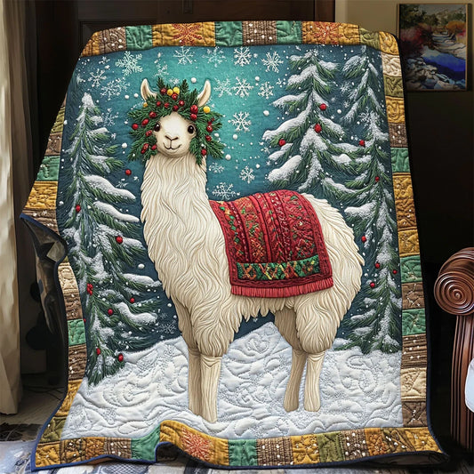 Holiday Llama Quilt Blanket