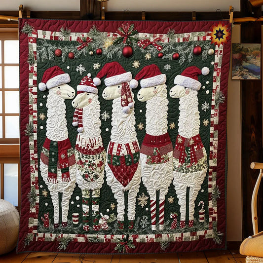 Holiday Llama Quilt Blanket