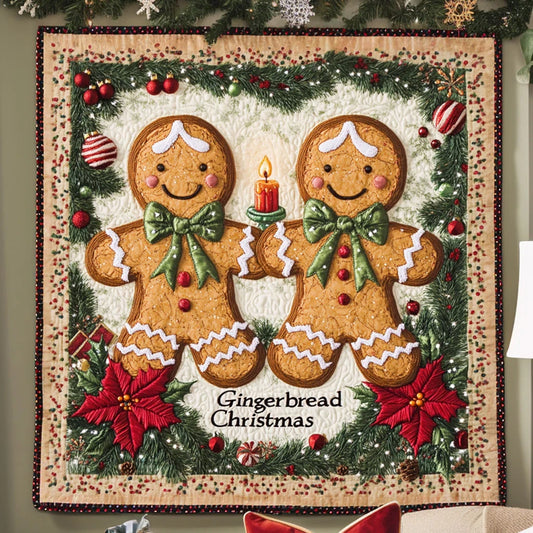 Holiday Love Gingerbread Quilt Blanket