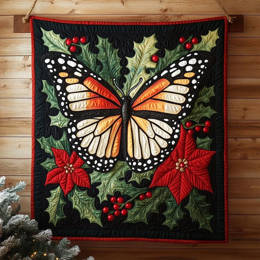 Holiday Monarch Butterfly Quilt Blanket