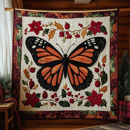 Holiday Monarch Butterfly Quilt Blanket